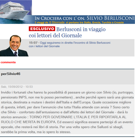 Berlusconi in crociera coi lettori de 