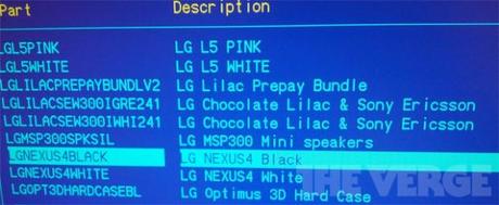 LG Nexus 4 : Già disponibile nei cataloghi Carphone Warehouse nei colori Bianco e Nero !
