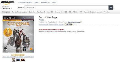 Amazon Italia mette in listino GOW Saga