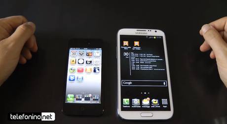 Apple iPhone 5 vs Samsung Galaxy Note 2:ecco il video confronto di telefonino.net