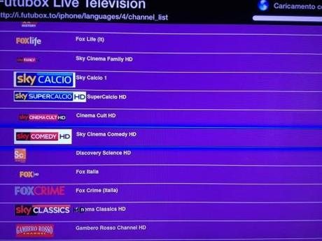Iphone: Nuovi canali Satellitari Sky aggiunti su Futubox