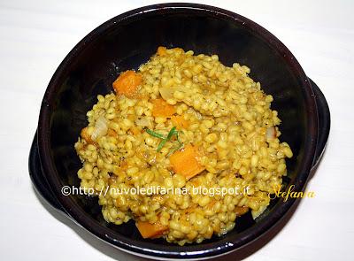 Orzotto con zucca, zucchine e zafferano