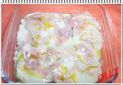 Riso al forno con zucchine e prosciutto cotto