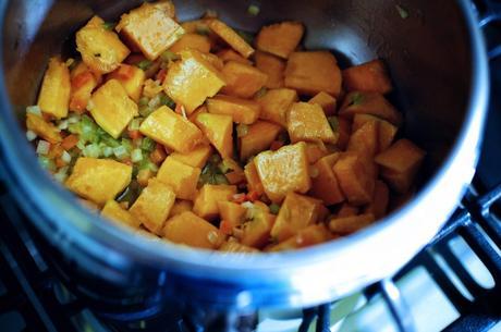 Zucca nel soffritto Vellutata di funghi e zucca