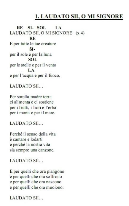 Laudato sii, o mi Signore