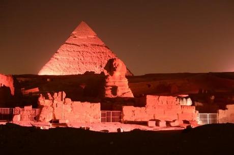 Pyramid in Egypt lit up in pink to celebrate the Day of the Girl