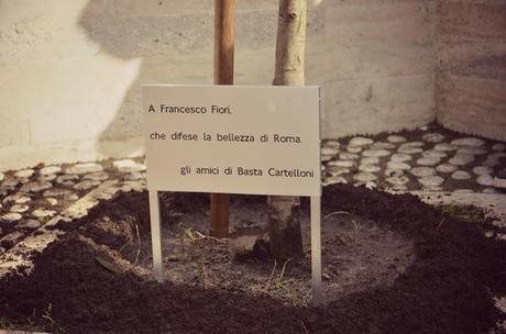 Un albero e una targa in ricordo del nostro amico Francesco Fiori, che difese la bellezza di Roma