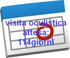 Tempo di attesa per una visita oculistica all'ASL: 114giorni