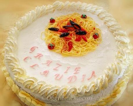 Torta Spaghetti con cozze e pomodorini
