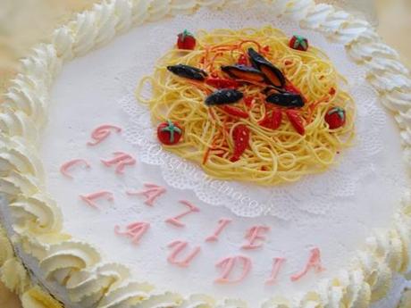 Torta Spaghetti con cozze e pomodorini