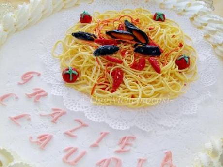 Torta Spaghetti con cozze e pomodorini