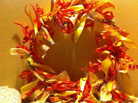 CORONA D'AUTUNNO IN TESSUTO