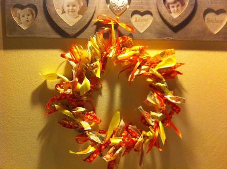 CORONA D'AUTUNNO IN TESSUTO