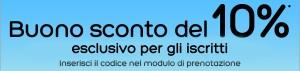 Hotels: codice sconto 10%