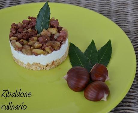 Cheesecake salato con castagne e salsiccia