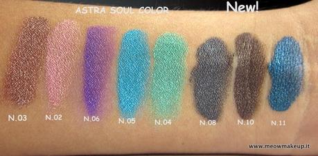 Astra Soul Color Waterproof Eyeshadow: preview and swatches