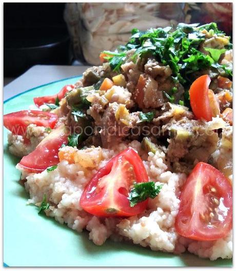 Curry di Okra (Gombo) con cous cous Sri Lankese