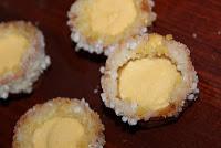 Tartellette alla crema di fichi d'India con aspic di amarene
