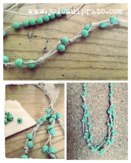 Collana di perle e juta-DIY