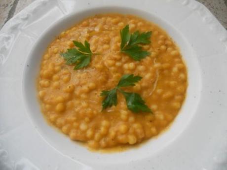 Crema di borlotti e fregula sarda