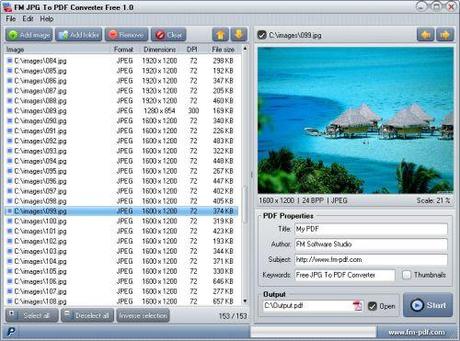JPG To PDF Converter - convertitore di immagini singole o in blocco in documenti PDF
