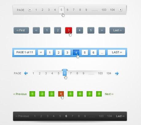 Raccolta gratuita di Pagination PSD