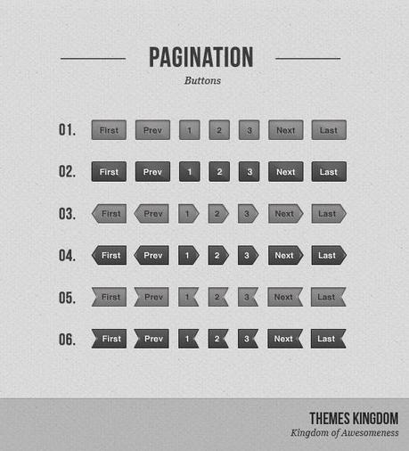 Raccolta gratuita di Pagination PSD