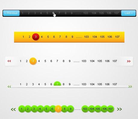 Raccolta gratuita di Pagination PSD