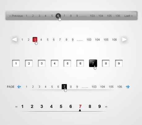 Raccolta gratuita di Pagination PSD