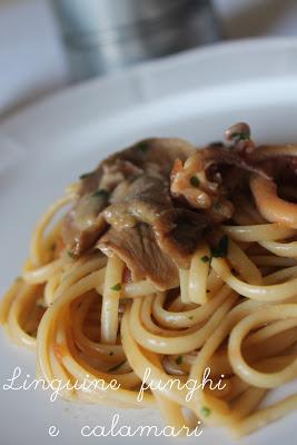 colori d'autunno: linguine con calamari e funghi