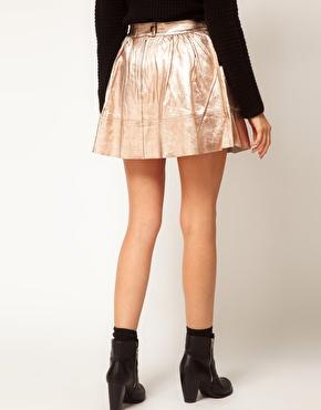 Immagine 2 di ASOS - Gonna in pelle metallizzata