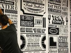 Sony Music Timeline: typographic wall