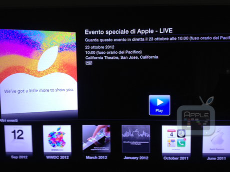 Apple Tv aggiunge un nuovo canale per l’evento Live di questa sera : Apple Events