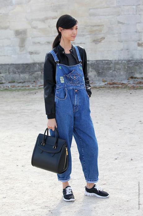 In the Street...Denim Vintage Salopette, Milan & Paris