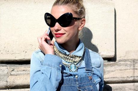 In the Street...Denim Vintage Salopette, Milan & Paris