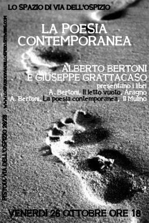 LA POESIA CONTEMPORANEA: Alberto Bertoni e Giuseppe Grattacaso, Venerdì 26 ottobre (Pistoia)