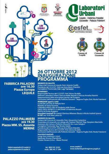 26 Ottobre 2012 – Inaugurazione LABORATORI URBANI Lequile (Le) /Merine (Le)