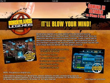 2K Games annuncia Borderland Legends per iOS, arriva a fine mese