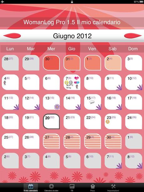 Calendario WomanLog Pro