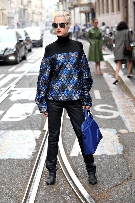 In the Street...Black + Blue, Paris & Milan