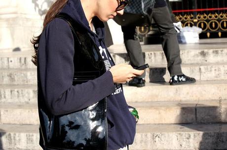 In the Street...Black + Blue, Paris & Milan