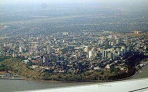 Maputo seen from the air, from southeast.