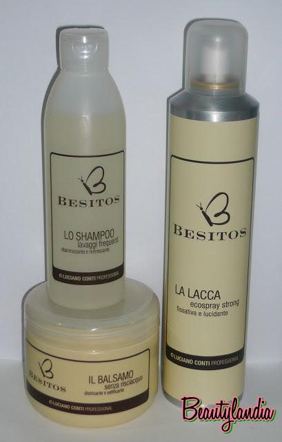 BESITOS - Lo Shampoo lavaggi frequenti, Il Balsamo senza risciacquo, La lacca ecospray strong