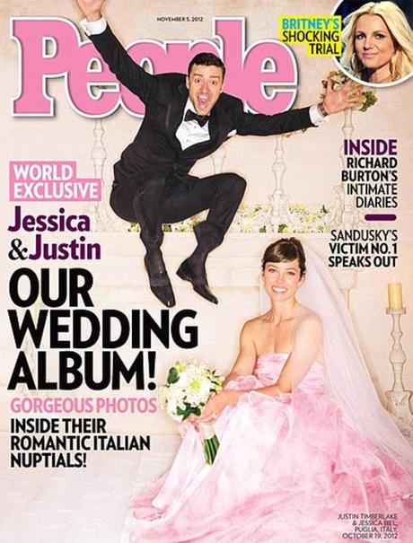 Jessica Biel, sposa in rosa con abito Giambattista Valli