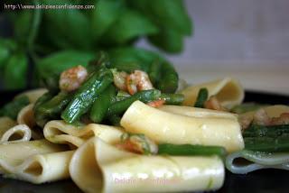 Paccheri con gamberi ed asparagi