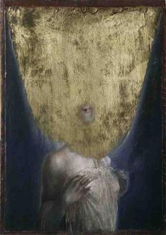 AGOSTINO ARRIVABENE THEOIN, First Gallery Roma, dis-velata epopteia,2012,olio su legno antico cm46,5x32,5 