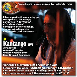 Kantango in concerto il 2 Novembre a Roma