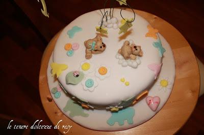 Baby shower cake per Michela (con torta a scacchi)