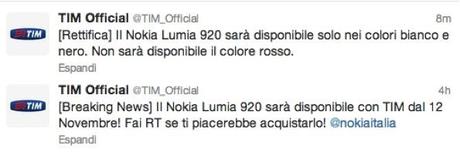 Nokia Lumia 920 disponibile con TIM