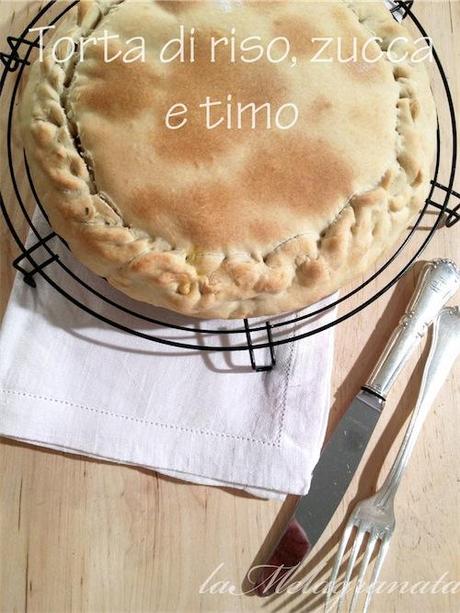 torta di riso, zucca e timo